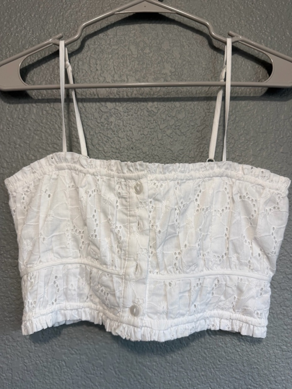 Altar'd State White Eyelet Cropped Cami